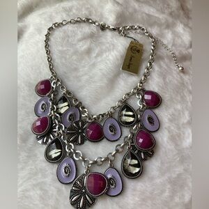 Premier Designs Layered Purple Bib Necklace‎ New